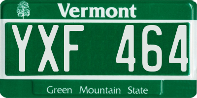 VT license plate YXF464