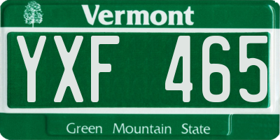 VT license plate YXF465