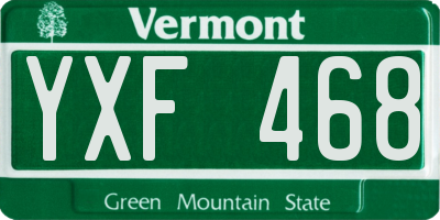 VT license plate YXF468