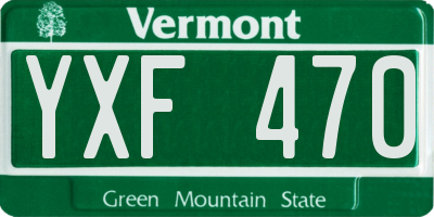 VT license plate YXF470