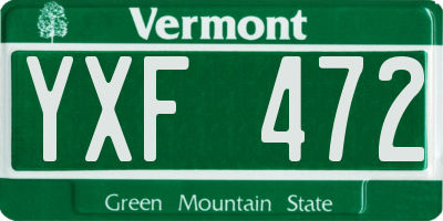 VT license plate YXF472