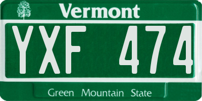 VT license plate YXF474