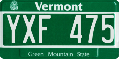 VT license plate YXF475