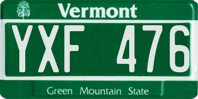 VT license plate YXF476