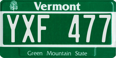 VT license plate YXF477