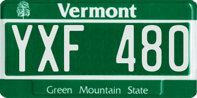 VT license plate YXF480