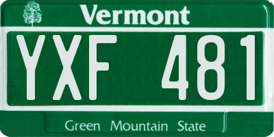 VT license plate YXF481