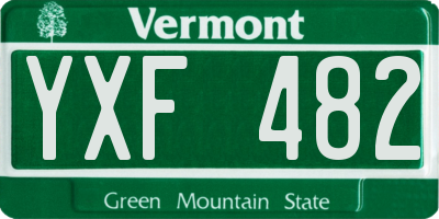 VT license plate YXF482