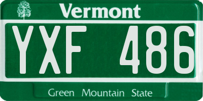 VT license plate YXF486