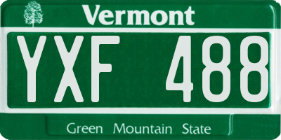 VT license plate YXF488