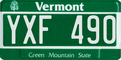 VT license plate YXF490