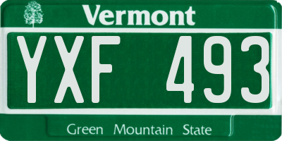 VT license plate YXF493