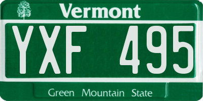 VT license plate YXF495