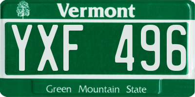 VT license plate YXF496