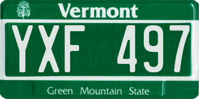 VT license plate YXF497