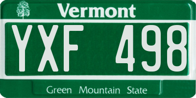 VT license plate YXF498