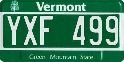 VT license plate YXF499