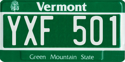 VT license plate YXF501