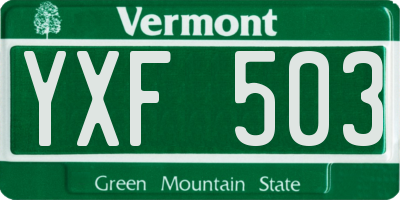 VT license plate YXF503