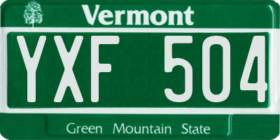 VT license plate YXF504