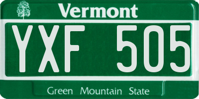 VT license plate YXF505
