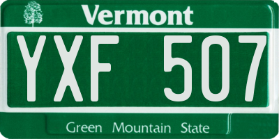 VT license plate YXF507