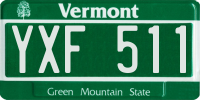 VT license plate YXF511
