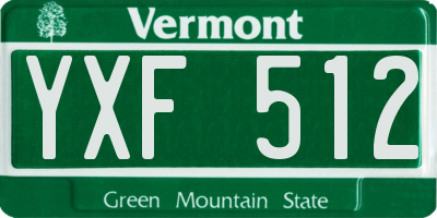 VT license plate YXF512