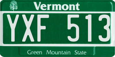 VT license plate YXF513