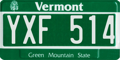 VT license plate YXF514