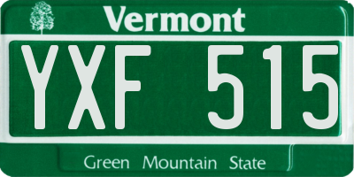 VT license plate YXF515