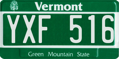 VT license plate YXF516