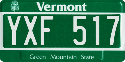 VT license plate YXF517