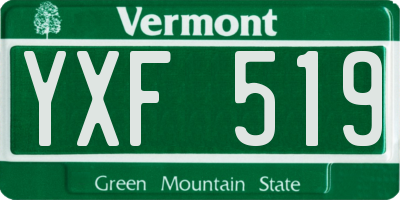 VT license plate YXF519