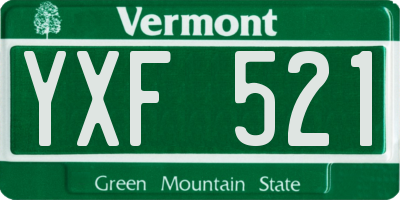 VT license plate YXF521