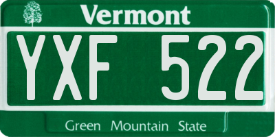 VT license plate YXF522
