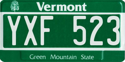 VT license plate YXF523