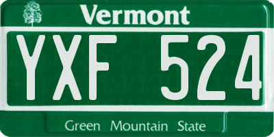 VT license plate YXF524