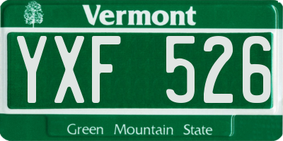 VT license plate YXF526