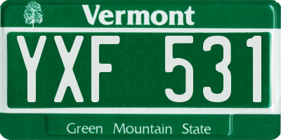 VT license plate YXF531