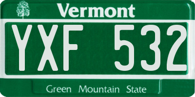 VT license plate YXF532