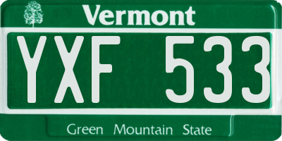 VT license plate YXF533