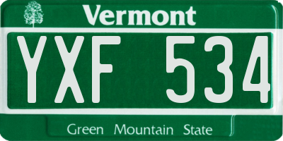 VT license plate YXF534
