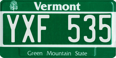 VT license plate YXF535