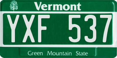 VT license plate YXF537