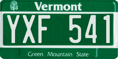 VT license plate YXF541