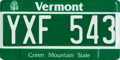 VT license plate YXF543