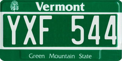 VT license plate YXF544