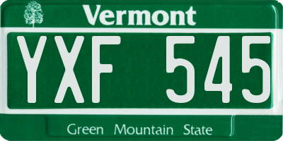VT license plate YXF545