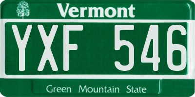 VT license plate YXF546